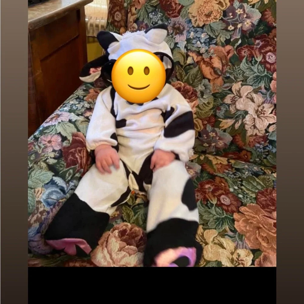 Baby Cow Print Kids One Piece Halloween Rubie's‎ Costume Size 0-6 Months 2 piece
